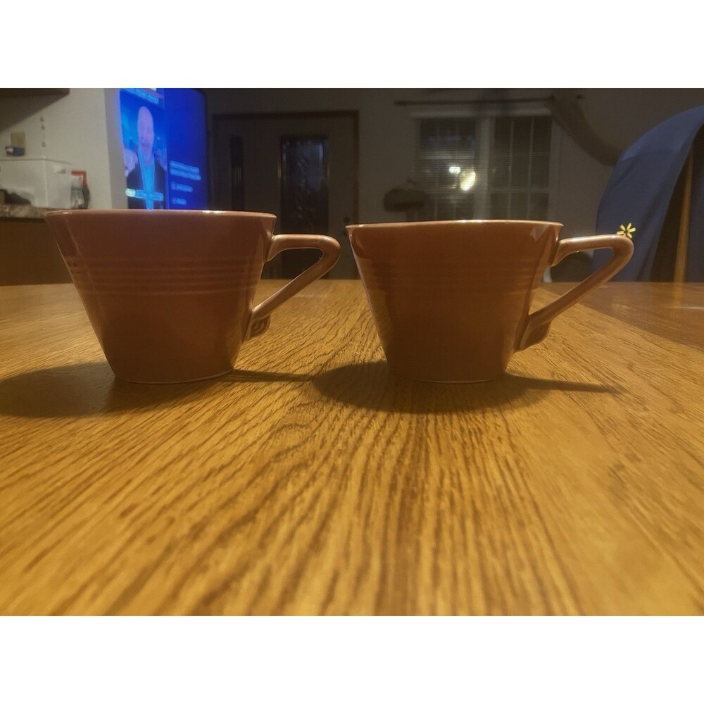 2 Vintage Homer Laughlin Harlequin Tea Coffee Cups Rose